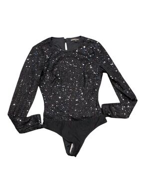 CEFIAN black shimmer bodysuit size 8